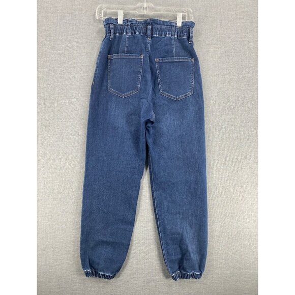 Express Denim - Express Jogger Jeans Super High Rise Womens 8R Dark Wash Baggy Barrel Leg Denim